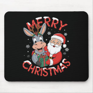 Niedliche Weihnachten Donkey Weihnachten auf Donke Mousepad
