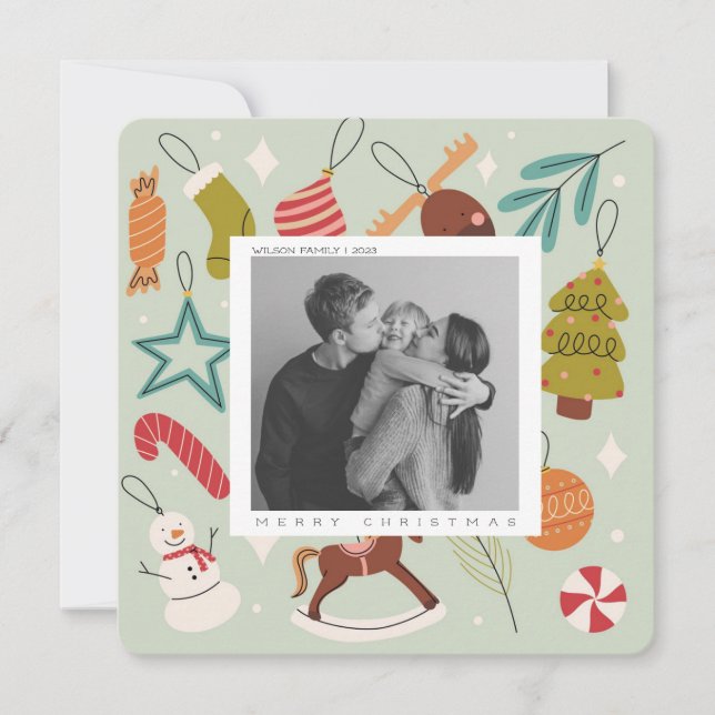Niedliche Weihnachten Familienurlaub Foto Weihnach (Vorderseite)