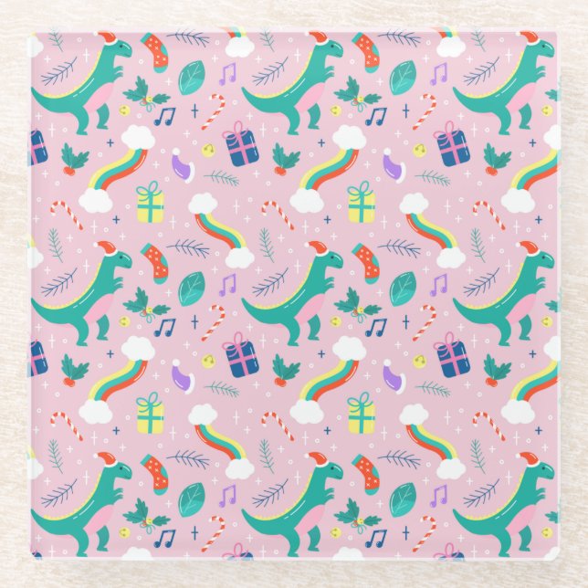 Niedliche Weihnachten Glasuntersetzer (Vorderseite)