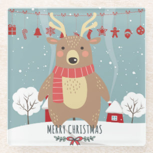 Niedliche Weihnachten Glasuntersetzer