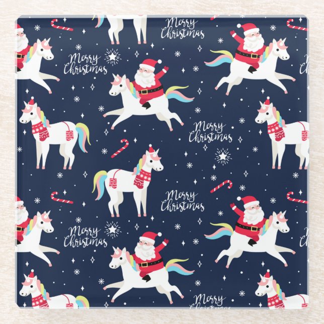 Niedliche Weihnachten Glasuntersetzer (Vorderseite)