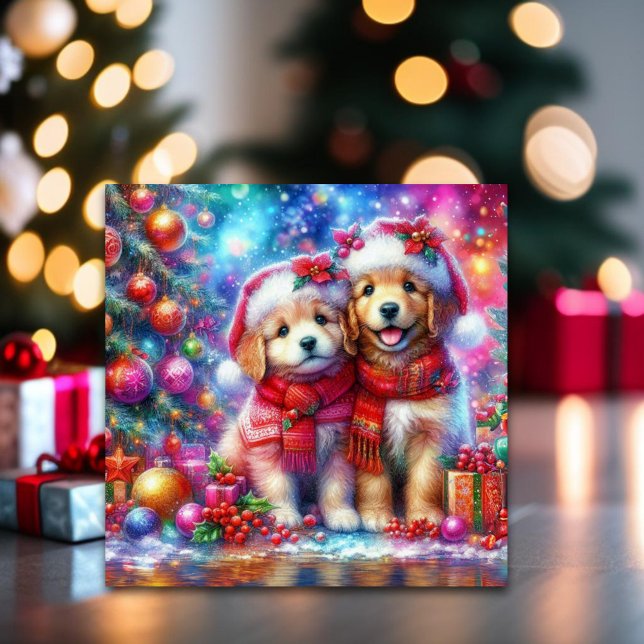 Niedliche Weihnachten Golden Retriever Welpen Chri (Von Creator hochgeladen)