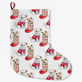 Niedliche Weihnachten Großer Weihnachtsstrumpf