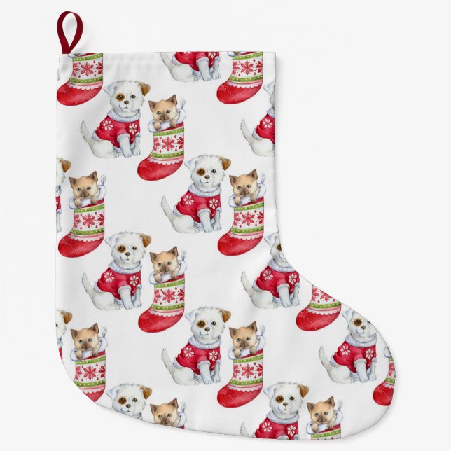 Niedliche Weihnachten Großer Weihnachtsstrumpf (Vorderseite)