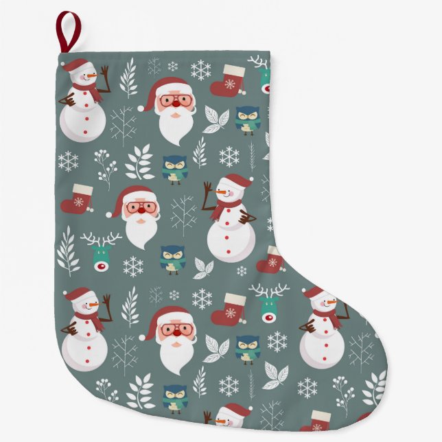 Niedliche Weihnachten Großer Weihnachtsstrumpf (Vorderseite)