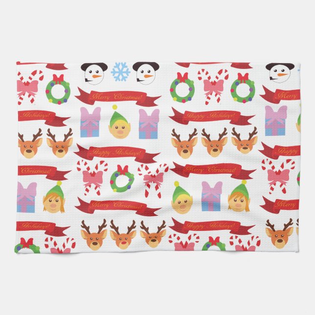 Niedliche Weihnachten Handtuch (Horizontal)