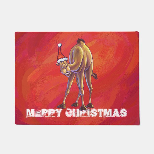 Niedliche Weihnachten in Camel Fußmatte (Vorderseite)