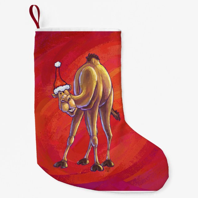 Niedliche Weihnachten in Camel Kleiner Weihnachtsstrumpf (Vorderseite)