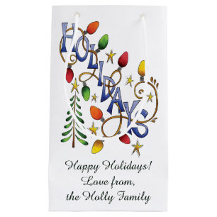 Niedliche Weihnachten, Lichter und Sterne mit Urla Kleine Geschenktüte