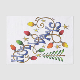 Niedliche Weihnachten, Lichter und Sterne mit Urla Seidenpapier