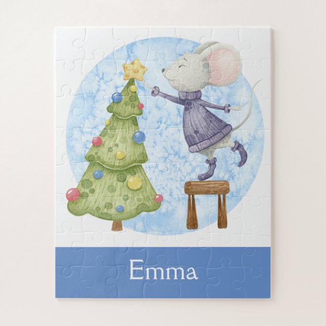 Niedliche Weihnachten Maus Dekorieren Individuelle Puzzle (Vertikal)