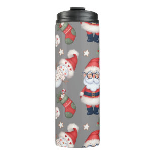 niedliche Weihnachten mit Schneemann Thermosbecher