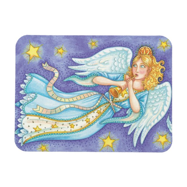 Niedliche Weihnachten, Musiker Engel spielen ihr H Magnet (Horizontal)