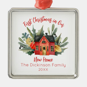 Niedliche Weihnachten New Zuhause Metal Ornament