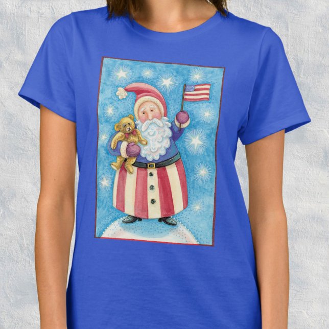 Niedliche Weihnachten, Patriotischer Weihnachtsman T-Shirt (Von Creator hochgeladen)