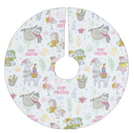 Niedliche Weihnachten Polyester Weihnachtsbaumdecke