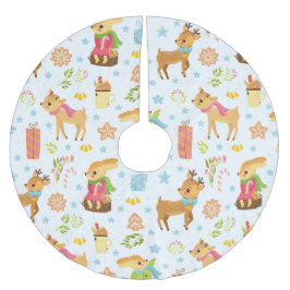 Niedliche Weihnachten Polyester Weihnachtsbaumdecke