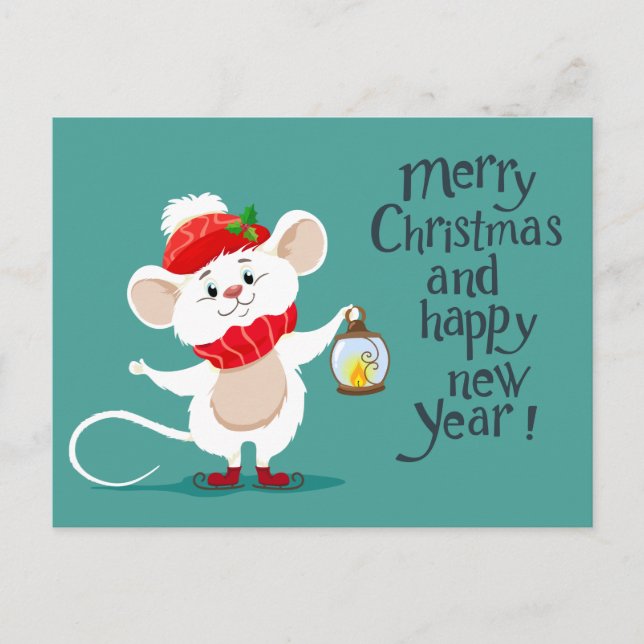Niedliche Weihnachten Postkarte (Vorderseite)