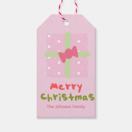 Niedliche Weihnachten Present Pink Family Geschenk Geschenkanhänger