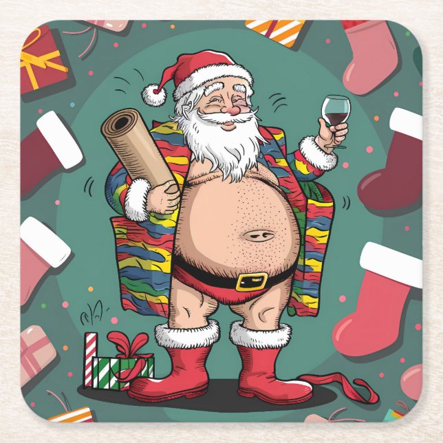 Niedliche Weihnachten Rechteckiger Pappuntersetzer (Vorderseite)