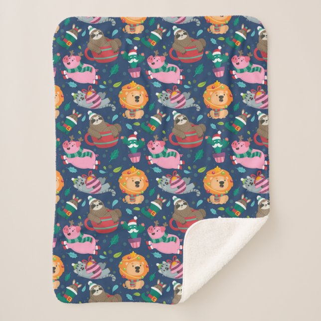 Niedliche Weihnachten Sherpadecke (Vorderseite)