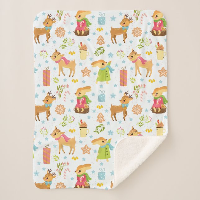 Niedliche Weihnachten Sherpadecke (Vorderseite)