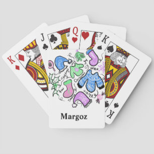 Niedliche Weihnachten Ugly Sweater Doodles Wirbel  Spielkarten