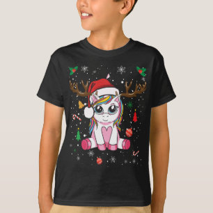 Niedliche Weihnachten Weihnachten Einhorn Hirsch W T-Shirt