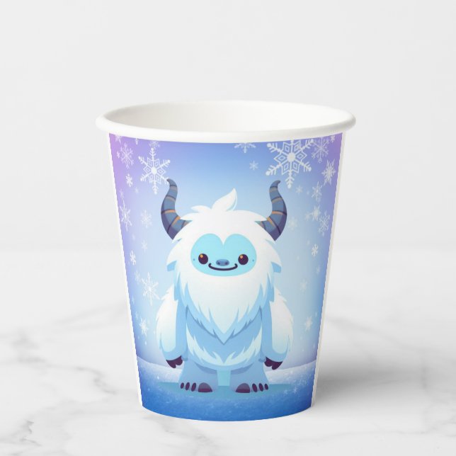 Niedliche Weihnachten/Winterjeti Pappbecher (Vorderseite)