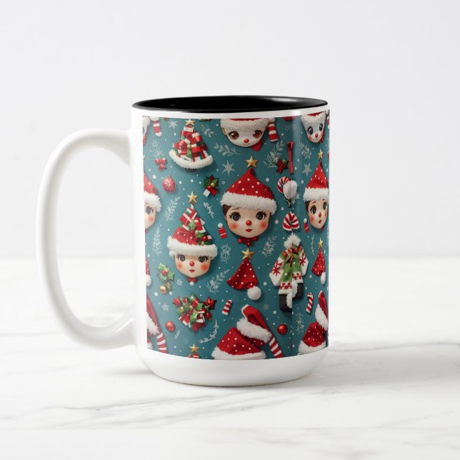 Niedliche Weihnachten Zweifarbige Tasse (Links)