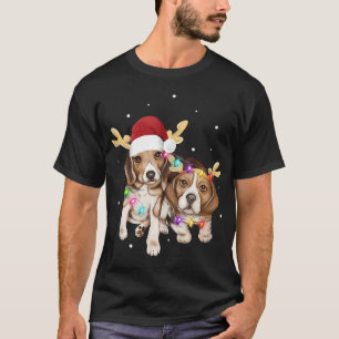 Niedliche Weihnachts-Beagles Weihnachtsmannmützen  T-Shirt