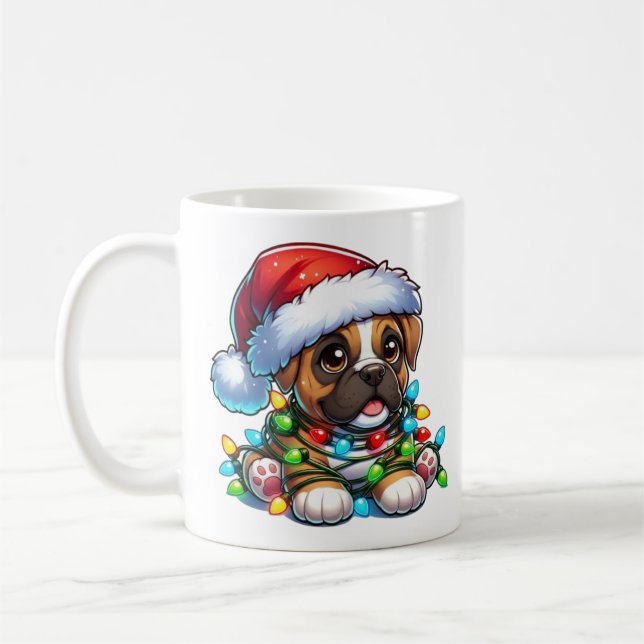 Niedliche Weihnachts-Boxer-Tasse Kaffeetasse (Links)