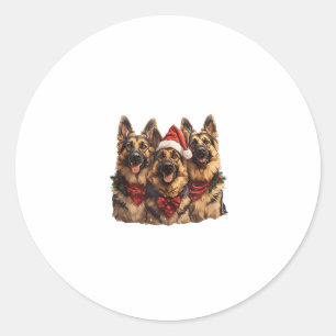Niedliche Weihnachts-Dogs Weihnachtsmannmütze Holi Runder Aufkleber