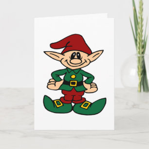 Niedliche Weihnachts-Elf-Feiertage Grüße Weihnacht Feiertagskarte