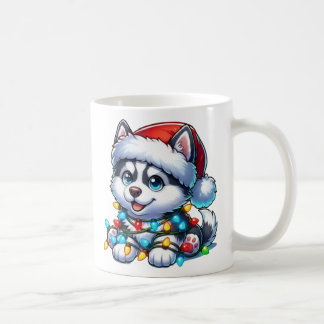 Niedliche Weihnachts-Husky-Tasse Kaffeetasse