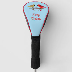 Niedliche Weihnachts-Kardinäle und Red Berries Cus Golf Headcover