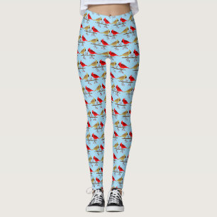 Niedliche Weihnachts-Kardinäle und Rote Berer Gemu Leggings