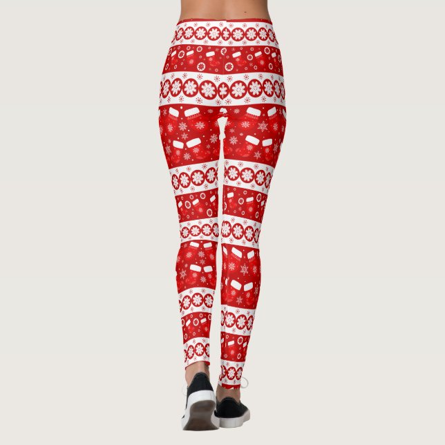 Niedliche Weihnachts-Mitten und Strumpf Leggings (Rückseite)