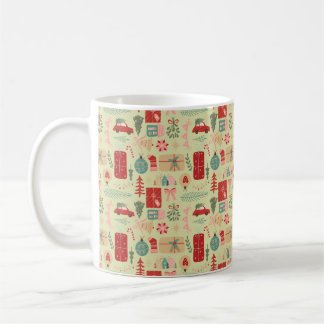 Niedliche Weihnachts Preppy Pink Mint Green Illust Kaffeetasse