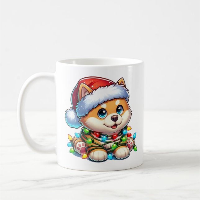 Niedliche Weihnachts Shiba Inu Tasse (Links)