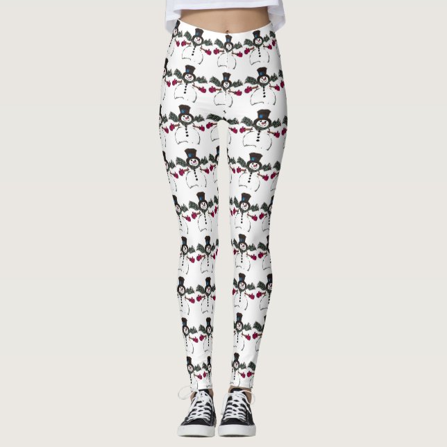 Niedliche Weihnachts-Snowman-Leggings Leggings (Vorderseite)