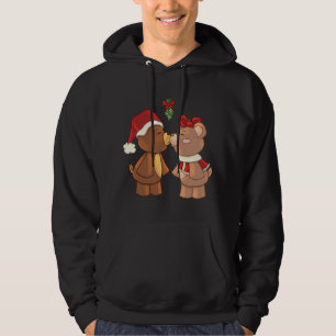 Niedliche Weihnachts-Teddy-Bären Küssen unter Mist Hoodie
