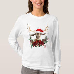 Niedliche Weihnachts-Toggenburg Rentierziege T-Shirt