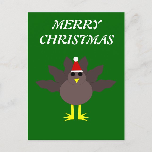 Niedliche Weihnachts-Türkei individuell anpassbare Feiertagspostkarte (Vorderseite)