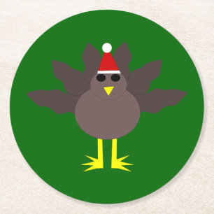 Niedliche Weihnachts-Türkei-Papier Untersetzer