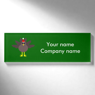 Niedliche Weihnachts-Türkei Personalisierter Name Namenschild