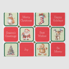 Niedliche Weihnachts- und Urlaubswünsche auf den P Seidenpapier