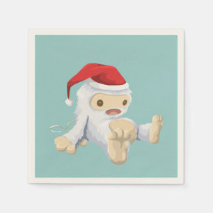 Niedliche Weihnachts-Yeti Toy-Puppe Serviette