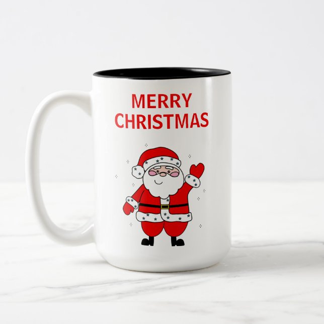 Niedliche Weihnachts-Zwei-Tone-Kaffee-Tasse Zweifarbige Tasse (Links)