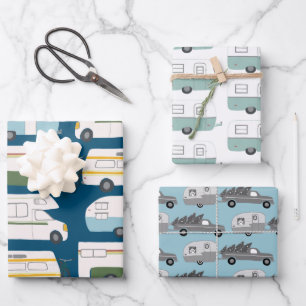 Niedliche Weihnachtsanhänger LKWs Farbenfrohe Feri Geschenkpapier Set